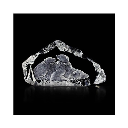 Хрустальная статуэтка Maleras Полярный медведь с медвежатами В11