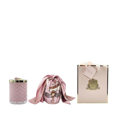 Аромасвеча Cote Noire Herringbone 600г розовая с платком