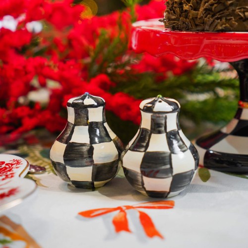 Сільничка та перечниця MacKenzie-Childs Courtly Check емальовані В8