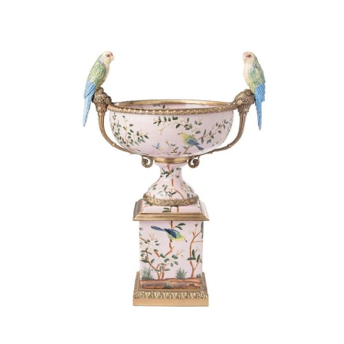 Чаша Abhika Atlantide на підставці Папуги рожева В42