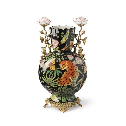 Фарфоровая ваза Abhika Ariet черная В45