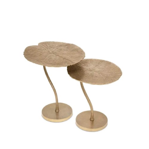 Металлические столики Abhika Лотос золотой набор х2