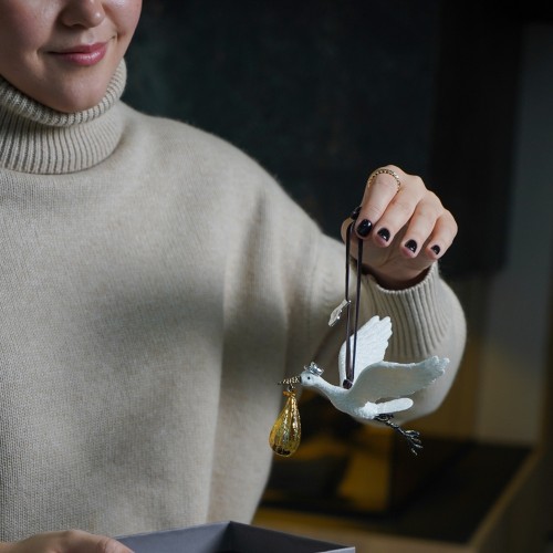 Елочная игрушка Michael Aram Ornaments Аист золотой Д12