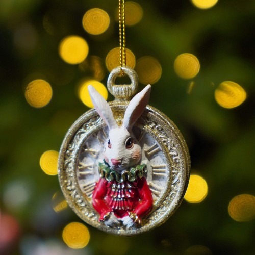 Елочная игрушка Gisela Graham Герои сказок Кролик Карманные часы В7