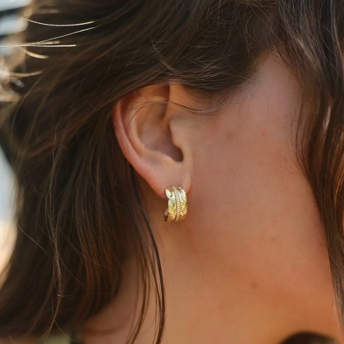 Сережки-кольца Anabel Aram Feather золотые