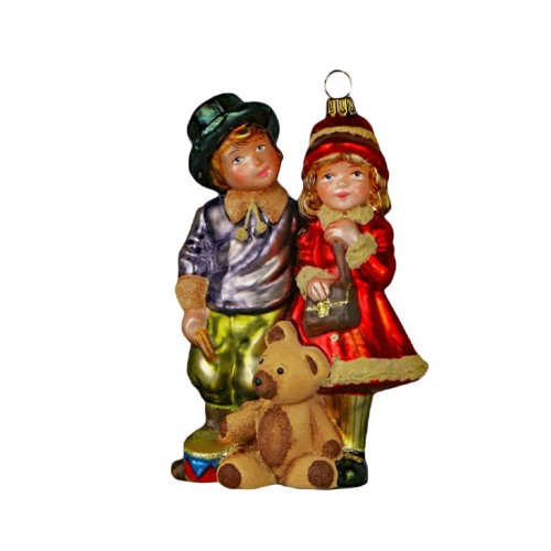Ялинкова іграшка Komozja Діти з плюшевим ведмедиком В13