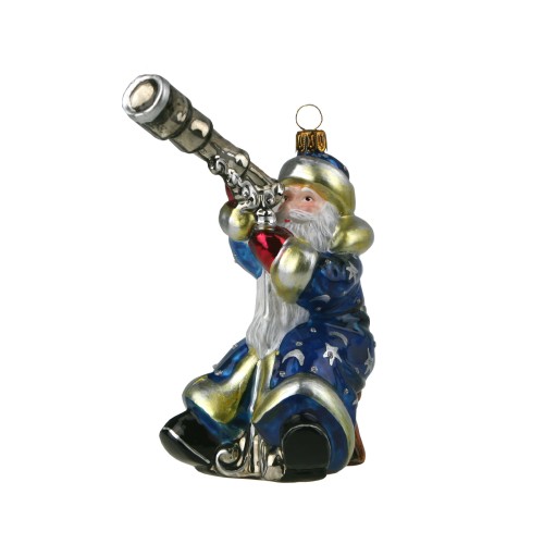 Ялинкова іграшка Komozja Санта з телескопом в синьому В13