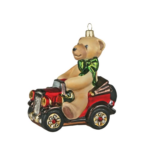 Елочная игрушка Komozja Мишка за рулем Д13