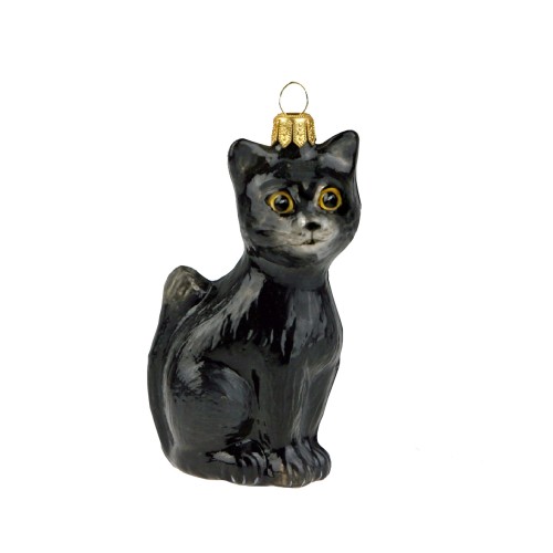 Ялинкова іграшка Komozja Котик чорний В8