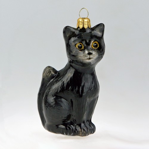 Ялинкова іграшка Komozja Котик чорний В8