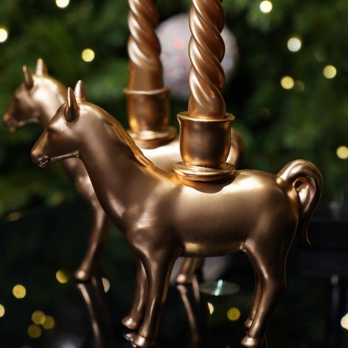 Підсвічник EDG Кінь золотий В18