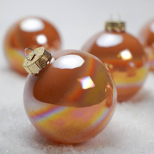 Новогодние шары Inge Glas х12 Д8 коричневые перламутровые