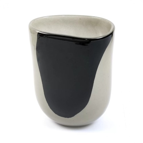 Ваза стеклянная ZELENA Дин Тонг черно-белая В32