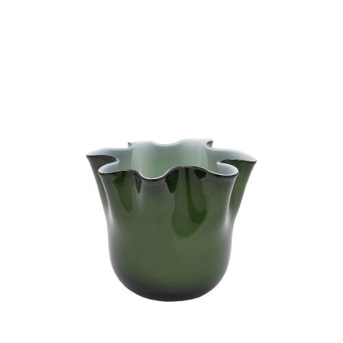 Ваза скляна EDG Drappo темно-зелена В18