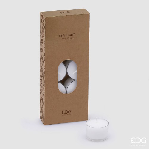 Свечи чайные EDG высокие белые х10 Д4