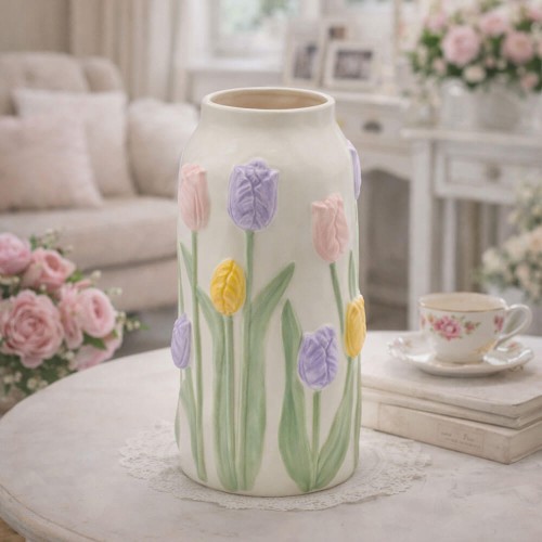 Ваза керамическая EDG Тюльпаны 14х30