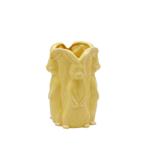 Ваза керамічна EDG Кролики жовта В24
