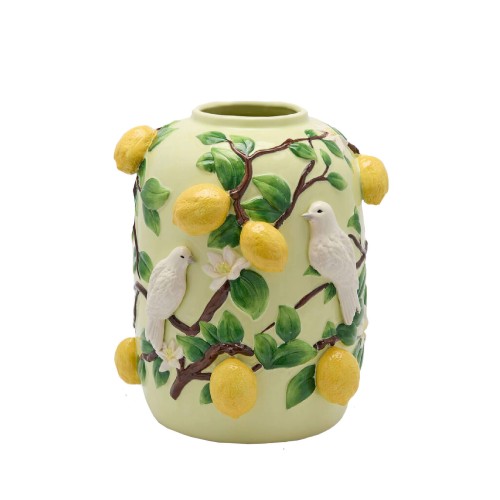 Ваза керамічна EDG Лимони з пташками В36