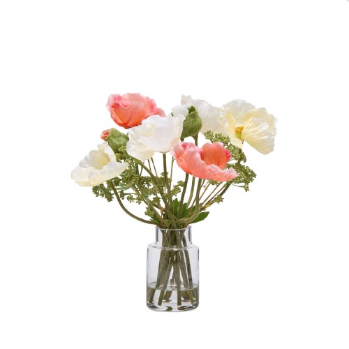 Искусственные цветы EDG Букет с маками в вазе В36