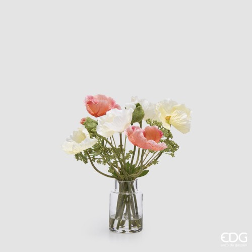 Искусственные цветы EDG Букет с маками в вазе В36