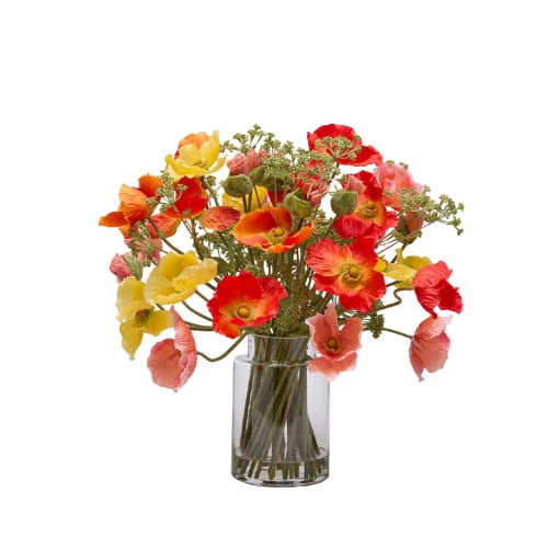 Искусственные цветы EDG Букет с маками в вазе В53