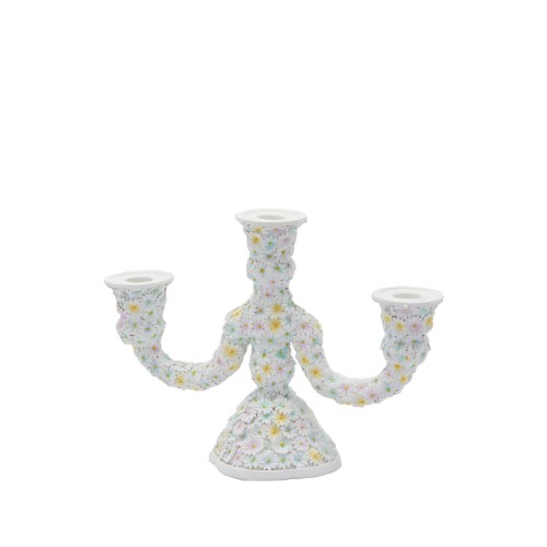 Подсвечник EDG Маргаритки белый на три свечи В20