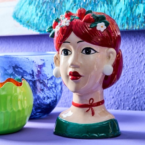 Ваза керамічна ZELENA Леді з полуницями В28