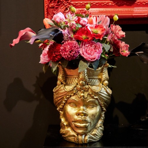 Горшок керамический ZELENA Моро золотой В44