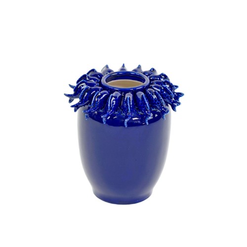 Ваза керамічна ZELENA Рибки синя В21