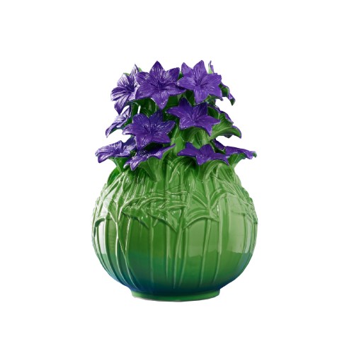 Ваза керамічна ZELENA Літні квіти фіолетова В36