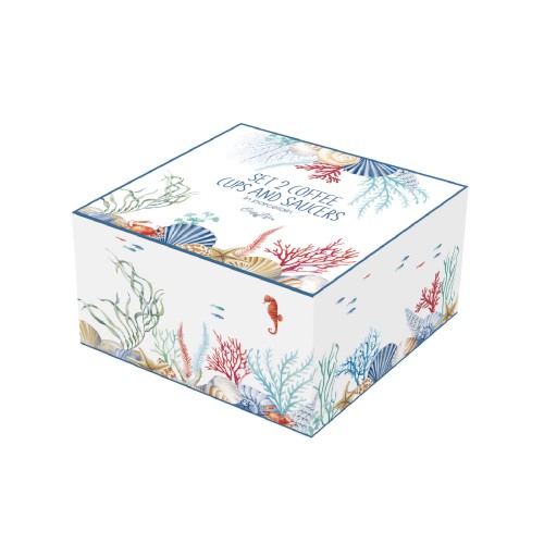 Порцелянові чашки з блюдцем Easy Life Sea Breeze х2 110мл