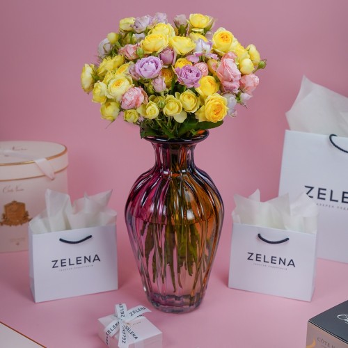 Ваза скляна EDG райдужна В37