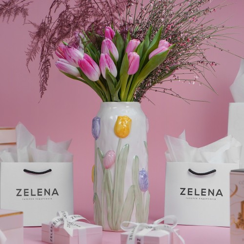 Ваза керамічна EDG Тюльпани 12х23