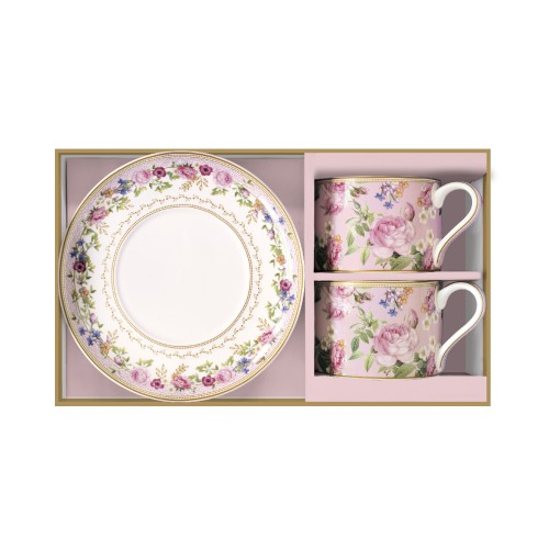 Порцелянові чашки з блюдцем Easy Life Chant des Roses 240мл х2
