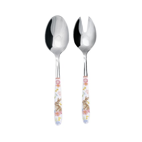 Набір ложок для салату Easy Life Tres Jolie з фарфоровою ручкою х2