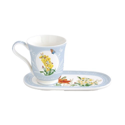 Кухоль з блюдцем Easy Life Royal Blossom 350мл