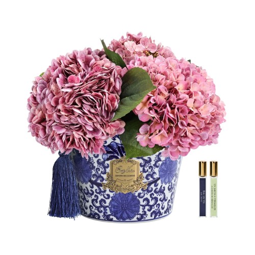 Аромадифузор Cote Noire Oriental Гортензії рожеві у блакитній вазі