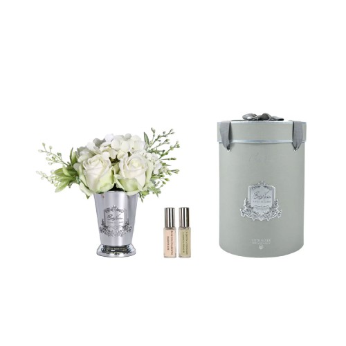 Аромадифузор Cote Noire Flower New Літній букет біло-зелений у срібній вазі 2 парфуми