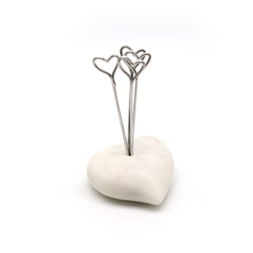 Шпажки металлические Culinary Concepts на подставке из мрамора в виде сердца х4