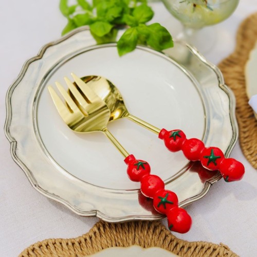 Ложка и вилка для салата Culinary Concepts Томаты х2