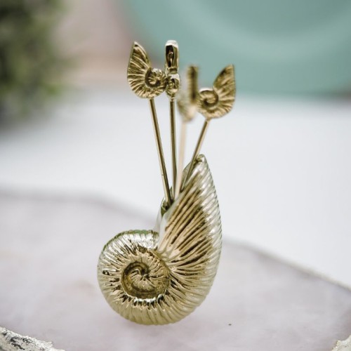 Шпажки металлические Culinary Concepts Море Ракушка золотая х4