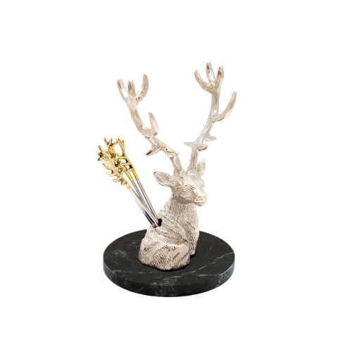 Шпажки металеві Culinary Concepts Олень на мармуровій підставці х5