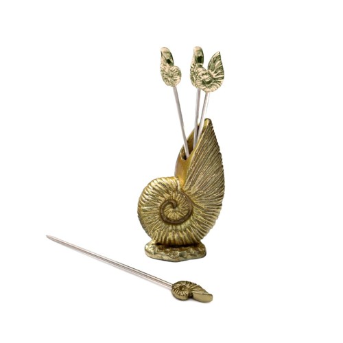 Шпажки металлические Culinary Concepts Море Ракушка золотая х4