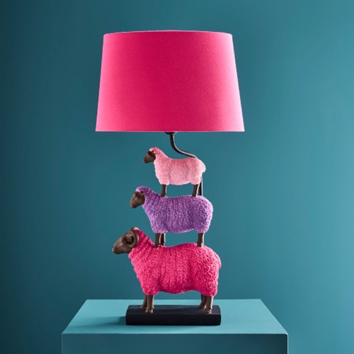 Настольная лампа Werner Voss Разноцветные овечки розовая В68