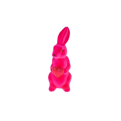 Статуетка ZELENA Кролик із серцем рожевий В13