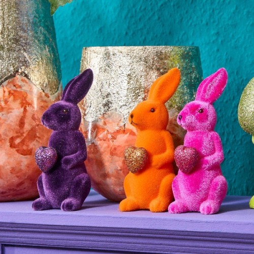 Статуетка ZELENA Кролик із серцем рожевий В13