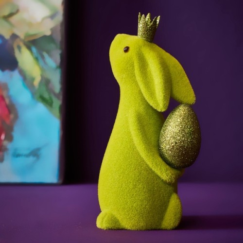 Статуетка ZELENA Кролик із яйцем великодній зелений В18