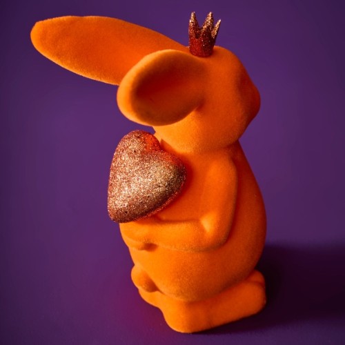 Статуетка ZELENA Кролик із яйцем великодній помаранчевий В22