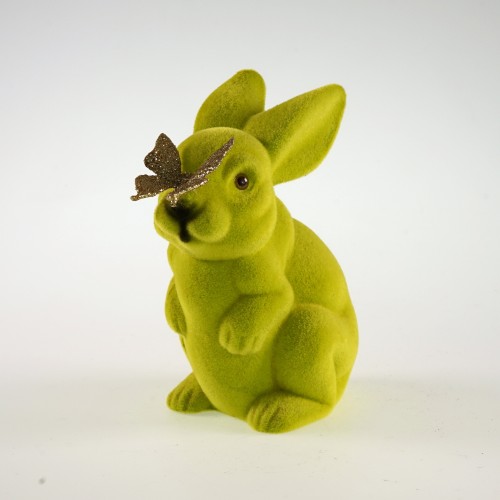 Статуетка ZELENA Кролик з метеликом великодній зелений В19