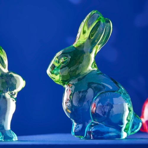 Статуетка ZELENA Crystal Кролик блакитний В13